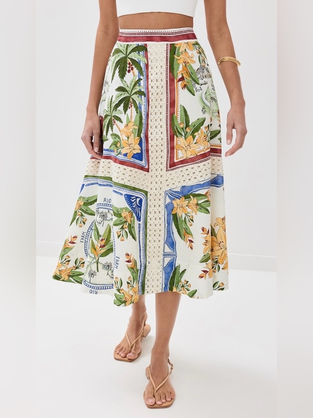 FARM Rio Travel Destination Midi Skirt